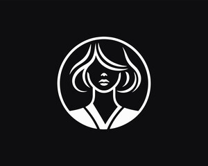 Beautiful Fashion girl vector icon illustration. Women's logo design concept for fashion, massage, magazines, cosmetics, and beauty salons.