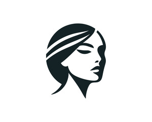 Beautiful Fashion girl vector icon illustration. Women's logo design concept for fashion, massage, magazines, cosmetics, and beauty salons.