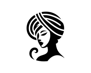 Beautiful Fashion girl vector icon illustration. Women's logo design concept for fashion, massage, magazines, cosmetics, and beauty salons.