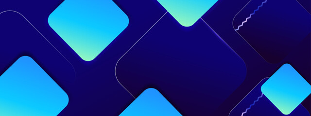 abstract blue and green gradient geometric background with overlapping shape vector illustration