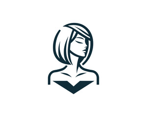 Beautiful Fashion girl vector icon illustration. Women's logo design concept for fashion, massage, magazines, cosmetics, and beauty salons.
