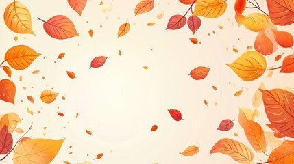 Autumn leaves fall background, beautiful and dynamic. Suitable for nature, seasonal, and autumnal themes