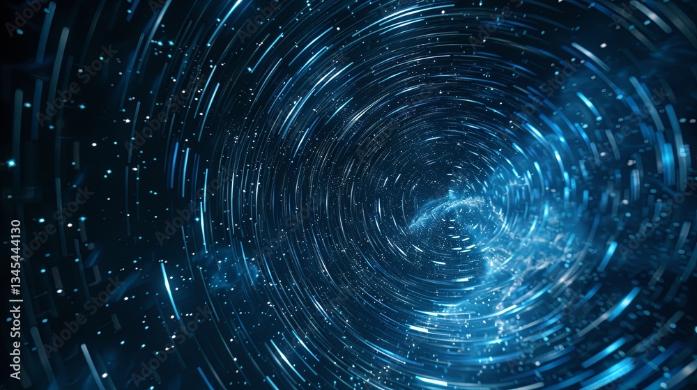 Fototapete exploring the mesmerizing movement of star trails in a dark cosmic landscape generative ai