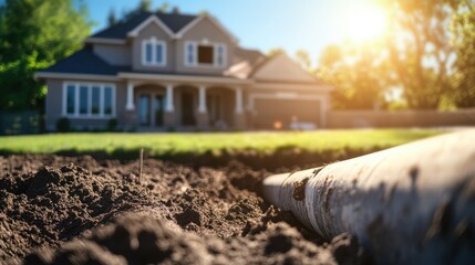 Home Construction with Drainage System Installation