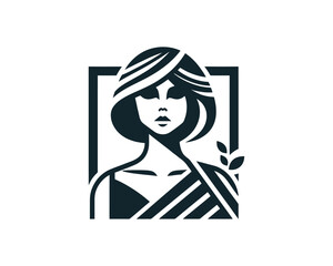 Beautiful Fashion girl vector icon illustration. Women's logo design concept for fashion, massage, magazines, cosmetics, and beauty salons.