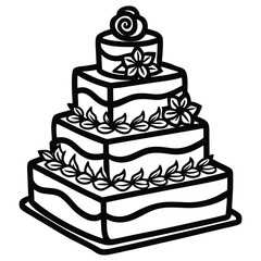 square wedding cake outline