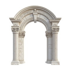 Classic Stone Arch | Isolated Ancient Architecture on White Background