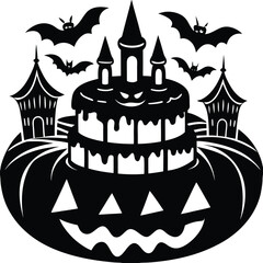 halloween pumpkin cake silhouette