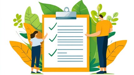 Colorful Zero Waste Challenge Checklist Illustration