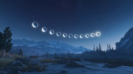 Seven planets align in a glowing arc, inspiring celestial wonder and cosmic harmony.