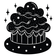 dreamy cloud themed cake silhouette
