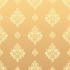 Elegant Seamless Damask Pattern – Vintage Ornamental Floral Background for Luxury Design and Home Decor