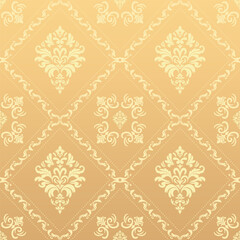 Elegant Seamless Damask Pattern – Vintage Ornamental Floral Background for Luxury Design and Home Decor