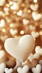 Fototapeta premium Sparkling Hearts Valentine's Day Romantic Background