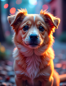A Beautiful dog with creative style photography