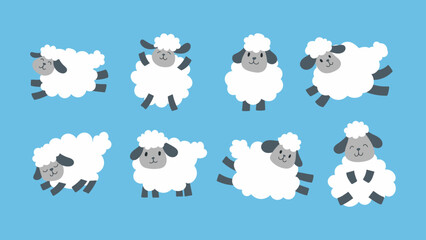 Cute Sheep Cartoon Vector, Adorable Character Illustration