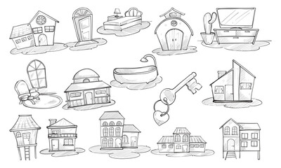 house handdrawn collection