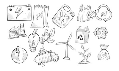 recycling handdrawn collection