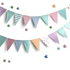 Obraz premium Party bunting decorations on white background