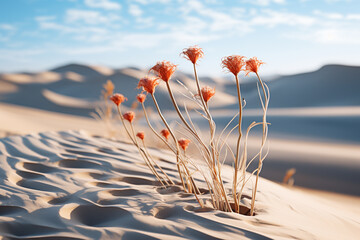 Fototapeta premium sand dunes boast elegant and sweeping curves that accentuate their natural forms, soft textures, and tranquil and timeless ambiance