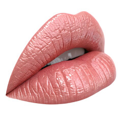 Glossy Lips Makeup Texture isolated on transparent background