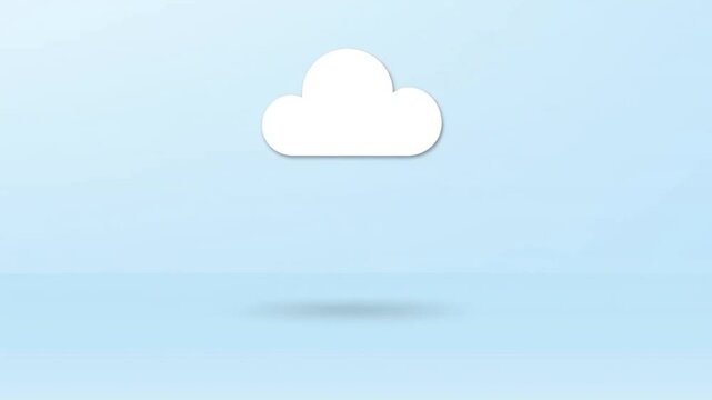Realistic white cloud isolated on transparent background, cutout moving slow from top