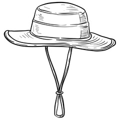 hiking hat handdrawn illustration
