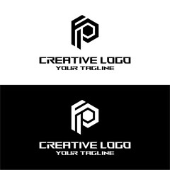 creative letter logo fp design vector