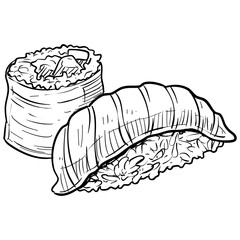 sushi handdrawn illustration
