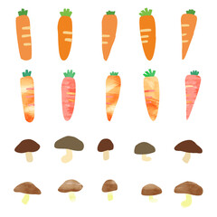 人参と椎茸のイラスト