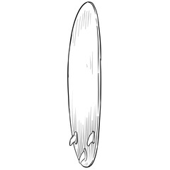 surfboard handdrawn illustration