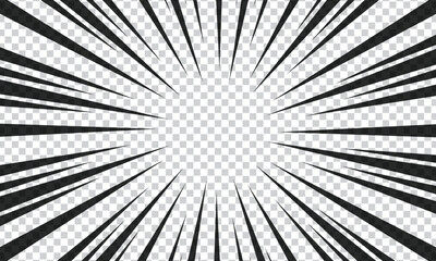 Radial lines background for comic books. Manga speed frames, superhero action, explosion background.