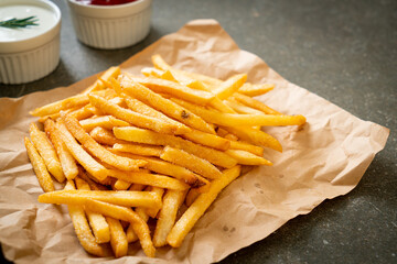 French fries with sour cream and ketchup