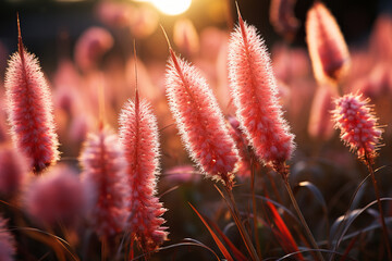 vibrant hues and elegant shapes of grass flowers enhance allure and magnificence of verdant scenery