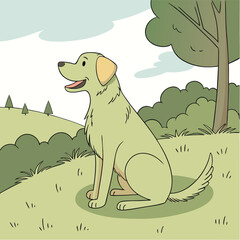 Labrador Retriever Dog Illustration