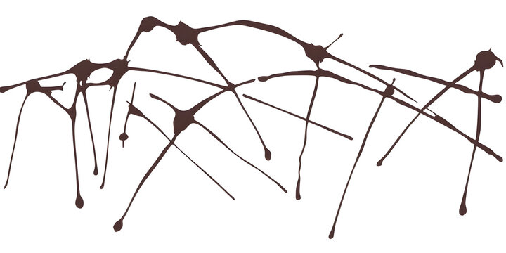 Abstract Background of Brown Splashes with Ink Stain Texture Isolated On Transparent Backdrop an Artistic Design with Water Color Paint and Splatter Effect