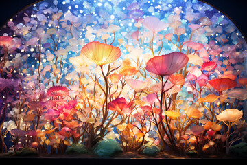 vibrant tapestry of maritime world intertwines with kaleidoscope of colors rainbow, embodying boundless expanse of ocean, shimmering dance of light upon its surface, and enchanting symphony of nature 