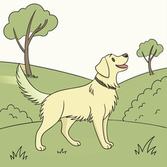 Labrador Retriever Dog Illustration