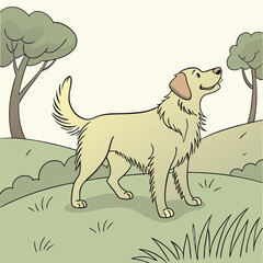 Labrador Retriever Dog Illustration