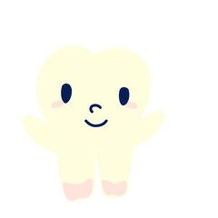Smiling teeth cartoon character