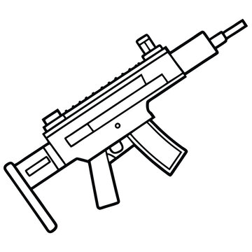 FN Scar 17 gun , police weapon vector design, military vector design illustration.