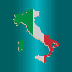 italy map flag vector design on blue gradient background