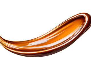 Abstract Liquid Chocolate Swirl with Transparent Background a Flowing Brown Caramel Sauce Design Element for Sweet Delicious Treats Isolated Glossy Texture