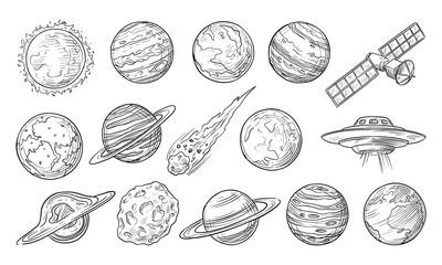 solar system handdrawn collection