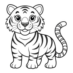 Printable Coloring Activity: Intricate Tiger Design for Adults and Kids