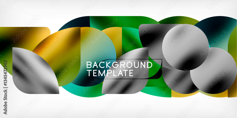 Poster bright circles with shadows abstract background