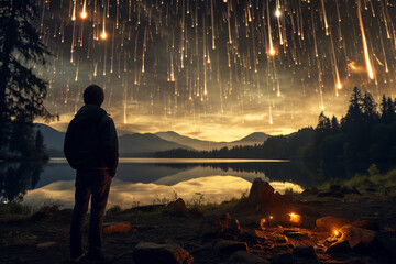 Witnessing meteor shower is like being transported to a celestial wonderland, where shooting meteors paint night sky with luminous cosmic trails, leaving you state of awe and wonder