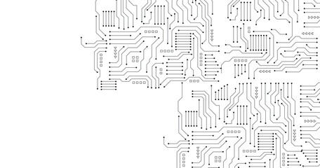Abstract background with technology circuit board texture. Electronic motherboard illustration. Communication and engineering concept. Vector illustration