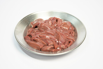 Sliced ​​pork liver on a plate