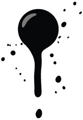 Abstract Black Ink Splash Illustration